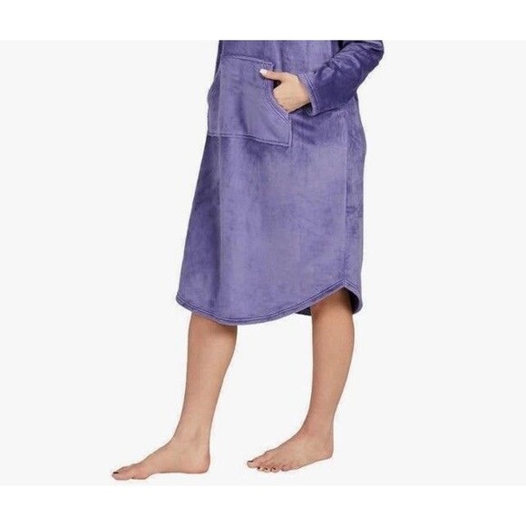 32 Degrees Heat Women's Cozy Plush Hooded Pullover Sleep Lounger -Purple -L / XL - Picture 16 of 16